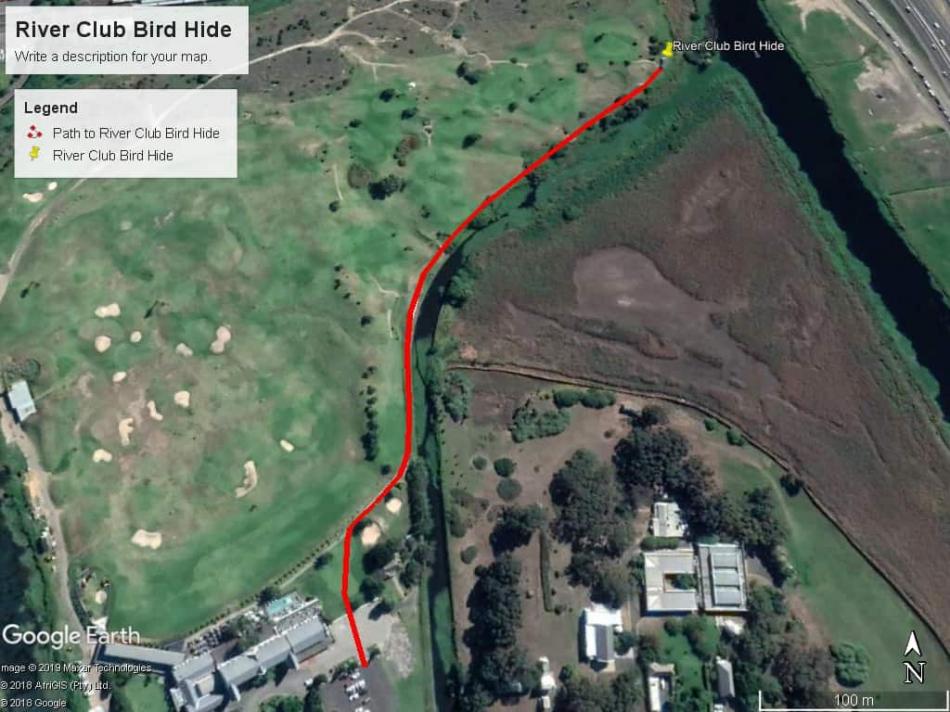Map of River Club Bird Hide, Cape Town