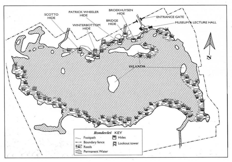 Map of Rondevlei Bird Sanctuary, Cape Town